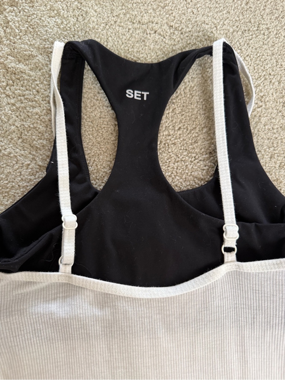 SET Active White Ribbed Tank Top - Picture 7 of 10